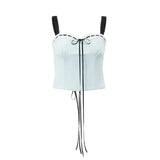 Zingj New Summer Women's Sexy Hot Girl Lace Square Collar With Low Breast Sling