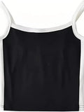contrast colored cami top with