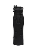 2025 Spring New Bra Open Shoulder Tight Dress Three-Dimensional Love Elegant Shoulder Dress Dress Dress
