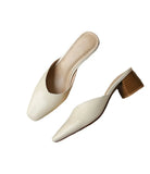 Women's Shoes 2025 New Summer High Heels Women's Top Head Pedaling Half Drag Women's High Heels