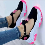 New Large-Size Women's Casual Single-Shoe Buckle With Bow In Hollow Single