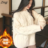 Women Popular Thick Solid 2020 New Fashion Fall Warm Loose Lady Clothes Kawaii Female Aesthetic Blue Casual
