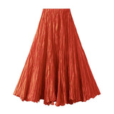 Spring New Sister Wind High-Level Feeling Hundred Folds Loose Thin Swing Skirt Leisure A Skirt
