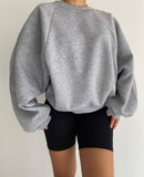 New Round Collar Splicing Long Sleeve Solid Color Basic Velvet