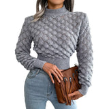 Wind Shooting 2025 Autumn And Winter Three-Dimensional Rhumus Long-Sleeved Umbilical Knitted Sweater Women's