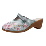 Zingj Summer New High Heel Wedge Heel Embroidered Cloth Slippers Women's Sandals Embroidered Cloth
