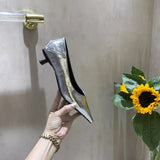 Women Naked Small Heels Fine Heel Sharp French Gentle Dress Low Heds And Light Mouth Four Seasons Single