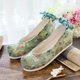 Zingj Shoes, Hanfu Shoes, Brocade Pomegranate Flower Jacquard, Ancient Women's Single