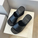 Mouth High Heel Cool Slippers Women Summer New Outdoor Thick-Soled Sandals Fitting Room Women's Shoes