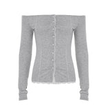 Style Anti-Car Repair Knitwear 2025 Autumn Collar New T-Shirt Solid Long-Sleeved