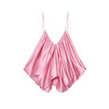 New Fashion Sexy Silk Silk Folding Top