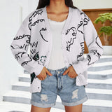 Long-Sleeved Knitted Autumn And Winter New Coat Loose Cartoon Dinosaur