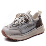 Layer Cowhedry Breathable Mesh Color Old Dad Shoes Women In Spring 2025 New Thick-Bottomed Sports Leisure Single