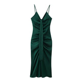 Spring/Summer Women's Temperament Elegant Sexy Pure Color High-Waist V-Neck Sleeveless