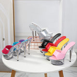 Zingj Patent Leather 15Cm Special High Heels With Sexy Waterproof Platform Hate Day Superb High Slippers Female