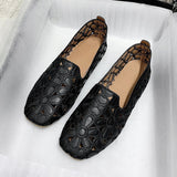 Shoes Women 2025 Summer New Large Square Head Shallow Flat Shoes Soft Soles Pregnant Women's Singles