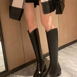 New Knight Boots In The Autumn And Winter Of 2025 Are Not Just The Knee Korean Version Of The Fashion Long-Singed Women's Coarse Legs Plus Velvet Rough And Square Head V