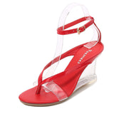Zingj High Heels Female Summer New Korean Version Of Versatile Summer Women's Shoes A Word Buckle Simple Wedge Sandals