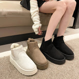 Snow Boots Women Winter New Anti-Slip Thick Shortbread Shoes Plus Velvet Warm Cotton Boots