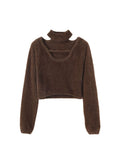 Out Long Sleeve Pink Crop Top Female Clothing Casual Pullover Sexy Sweater Women Corset Clothes Aesthetic Y2k Top