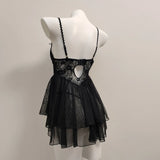 Sexy Pajamas High-End Ballet Mesh With Chest Cushion Steel To Seeto-Back Sling Skirt