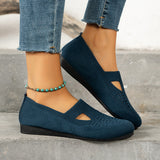 Flying Flat-Soled Single-Shoe Women Round Head Breathable Mesh Work Shoes Nude