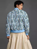 2024 Autumn / Winter New Women's Fashion Temperament Small Daisy Print Jacket Cotton Jacket-Outfit