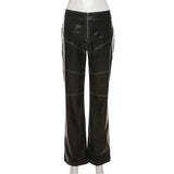 Zingj Hot New Ebay2023 Women Slim PU Pants Straight Pants Women's Pants