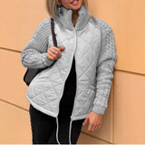2025 New Fashion Zip Long Sleeve Collar Women's Cotton
