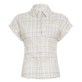 Design Style Buckle Shirt 2025 Summer Babes Ancient Early Slimming Leisure New