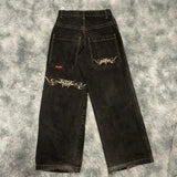 Zingj Y2K Baggy Jeans Men's Pattern Hip-Hop Street Harajuku Men's Wide-Legged Pants 211-0-Outfit