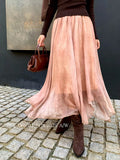 Xixi 2025 Autumn New White Standard Temperament 100 Folded High Waist Half-Dress French Dress Dress Dress