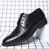 Zingj Formal Men's Fashion Business Casual Leather Shoes Versatile Fashion Single Shoes Wear-Resistant Black Plus Size Men's