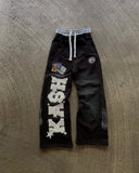 Street Trend Pants High Street In Tide Brand Men And Women Loose Casual Straight Printing Pants