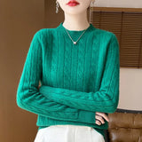 Girl Feeling Jasmine Sweater Knitted Retro Collar Top Autumn And Winter Thick Bottom Shirt