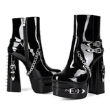 Y2k Rivet Punk Coarse And High-Heeled Size 44 Female Short