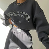 Women's Casual Fashion Print Thick Set Plus Velvet Long Sleeves
