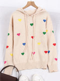 And Winter Women's Sweater Fashion Color Love Hooded Long-Sleeved Knitted