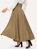 Spring And Summer Half-Dress Woman High Waist Thin Front With A Word Long