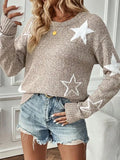 New Sweater Female Five-Pointed Star Chart Collar Long Sleeves On The