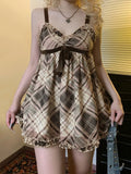 Print Bow Tie Sling Sling Sexy Babes Lace Spliced