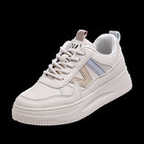 Small White Shoes Women's New Color Thick-Soled Front Lace-Pandeed Shoes For Women's Shoes In The Autumn And Winter