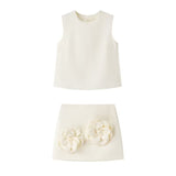 New Simple Waistcoat Floral Dress Half-Piece