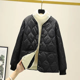Coat Cotton Women With Plus Thick Small Cotton Jackets Small Lattice Lattice Lingge Cotton Clothes