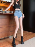 High Waist Tassel Denim Shorts For Women Summer Blue Rivets Short Jeans 2023 Summer Sexy Hot Jeans Shorts Woman