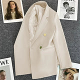 Zingj Suit Jacket Female 2024 Spring And Autumn Double-Breasted Green Suit Temperament Show Thin Web Celebrity Fried Street Clothes
