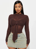 Front Breast Bow Kinetic Sweater With Sexy Body-Renovation Hottie Light Ripe Wind Pure