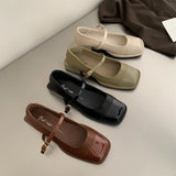 Zingj New Rough Heel Love Small Leather Shoes Women's Shoes New Spring French Niche Mary Jane Black Square Head Single