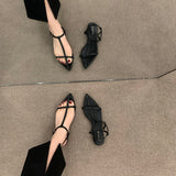 French Flat With Red Sandals Women's Shoes 2025 New Summer Fairy Dress Roman