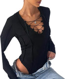 Zingj New Women's Sexy Thread Tie Fishbone Hot Girl Slim